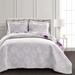 Levine Reversible Floral/ Damask 3-piece Quilt Set