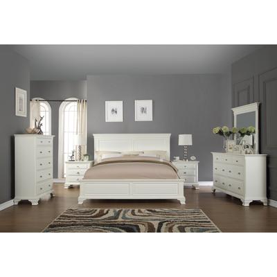 Get The Laveno 012 White Wood Bedroom, Queen Bed Dresser Set