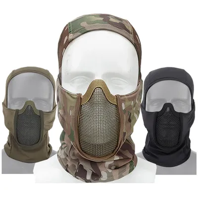 Masque tactique à maille de protection du visage entier en acier accessoire de jeu de tir et de