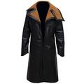 Miracle Trading Blade Runner 2049 Leather Coat - Ryan Gosling Fur Trench Coat | 2XS to 4XL (L, Real Leather) Black