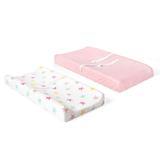 Unicorn Heart Rainbow Star Organic Cotton Changing Pad Cover Multi 2Pk 16x32x5 - Lush Decor Baby 16T007316