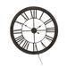 Tower Clock II Rustic Brown/Black Wall Clock - Yosemite Home Décor 5240011