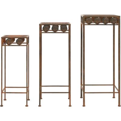 Pflanzenständer-Set 3-tlg. Vintage-Stil Metall Rostfarben - Vidaxl Image