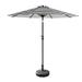 WestinTrends Paolo 9 Ft Patio Umbrella with Base Included Market Table Umbrella with 20 Inch Fillable Bronze Round Base Black/White