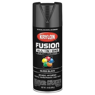 KRYLON K02702007 Spray Paint, Black, Gloss, Water, 12 oz