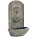 Sunnydaze Seaside Solar-Only Outdoor Wall Water Fountain - 27" -Florentine Stone