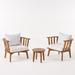 Chilian Outdoor 2 Seater Acacia Wood Club Chairs and Side Table Set by Christopher Knight Home