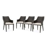 Hillhurst Outdoor Wicker Dining Chair with Cushions (Set of 4) by Christopher Knight Home