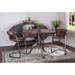 World Interiors Set of 2 Distressed Leather Counter-Height Chairs