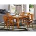 East West Furniture Dining Set Consist of a Square Dining Table with Butterfly Leaf and Dining Chairs (Chair Seat Type Options)