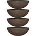 Sunnydaze Percival Outdoor Flower Pot Planter - Sable Finish - 21-Inch - 4-Pack - Set of 4