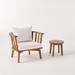 Chilian Outdoor Acacia Wood Club Chair and Side Table Set by Christopher Knight Home