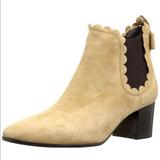 Kate Spade Shoes | Kate Spade Garden Leather Scalloped Boots Size 9.5 | Color: Tan | Size: 9.5