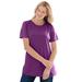 Plus Size Women's Perfect Short-Sleeve Crewneck Tee by Woman Within in Plum Purple (Size S) Shirt