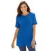 Plus Size Women's Perfect Short-Sleeve Crewneck Tee by Woman Within in Bright Cobalt (Size S) Shirt