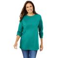 Plus Size Women's Perfect Long-Sleeve Crewneck Tee by Woman Within in Waterfall (Size 6X) Shirt
