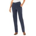 Plus Size Women's Corduroy Straight Leg Stretch Pant by Woman Within in Navy (Size 24 T)