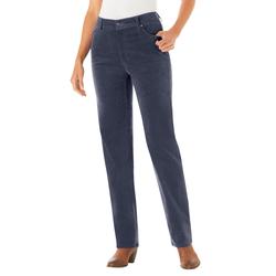 Plus Size Women's Corduroy Straight Leg Stretch Pant by Woman Within in Navy (Size 24 T)