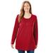 Plus Size Women's Perfect Long-Sleeve Henley Tee by Woman Within in Classic Red (Size 4X) Shirt