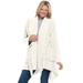 Plus Size Women's Fringed Shawl Collar Fleece Jacket by Woman Within in Ivory (Size 5X)