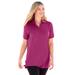Plus Size Women's Perfect Short-Sleeve Polo Shirt by Woman Within in Raspberry (Size 6X)