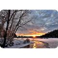 Large Glass Worktop Saver- Kitchen Worktop Protector with Winter Sunset Design - Smooth Glass Chopping Cutting Board for Food Preparation, Rolling Pastry - by Pearl Glass (60 x 40cm Extra Large)