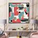 East Urban Home Retro Shapes w/ Abstract Suns & Moons III - Floater Frame Photograph on Canvas in Blue/Green/Red | 30 H x 30 W x 1 D in | Wayfair