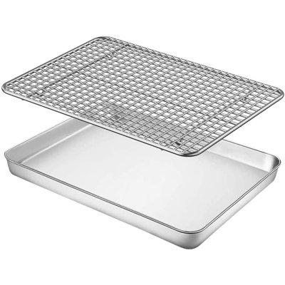 Baking Sheet Cooling Rack Set Stainless Steel Cookie Pans Heavy Duty Easy Clean for sale online 