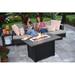 Endless Summer, The Marc, 40" x 28" Rectangle LP Gas Outdoor Fire Pit w/ Faux Wood Mantel Steel in Black/Gray | 24.8 H x 28 W x 40 D in | Wayfair