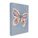 Stupell Industries Floral Butterfly Wings Spring Bloom Insect - Graphic Art Canvas/Metal in Blue | 40 H x 30 W x 1.5 D in | Wayfair ae-649_cn_30x40