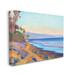 Stupell Industries Tropical Sunrise Beach Scene Purple Blue Waters - Painting Canvas in White | 36 H x 48 W x 1.5 D in | Wayfair ae-628_cn_36x48