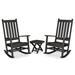 Trex Outdoor Cape Cod 3-Piece Porch Rocking Chair Set Plastic in Black | Wayfair TXS455-1-CB