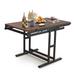 Inbox Zero Witman 30.7" Extendable Folding Trestle Dining Table Wood/Metal in Black/Brown | Wayfair 8E41FAA5479741E4A0D86497548DD858