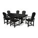 POLYWOOD® Palm Coast 7-Piece Outdoor Dining Set w/ Trestle Legs Plastic in Black | Wayfair PWS299-1-BL