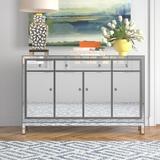 Willa Arlo™ Interiors Latasha 56" Wide 3 Drawer Credenza Wood in Gray | 36 H x 56 W x 13 D in | Wayfair B258B349603142538006D89E856F4D4D