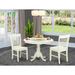 Alcott Hill® Devoe 3 - Piece Rubberwood Solid Wood Dining Set Wood in White | 30 H in | Wayfair 07CD505BD91445AF83C5B839E16E3997