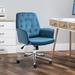Red Barrel Studio® Mayzelle Task Chair Upholstered, Steel in Blue | 35.25 H x 26 W x 27.25 D in | Wayfair 8BE12823F1E8456E843A1EE872782591