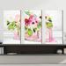 Rosdorf Park Pink Tote Color 2 Stripes by Jodi - 3 Piece Wrapped Canvas Painting Print Canvas in White | 24 H x 36 W x 0.75 D in | Wayfair