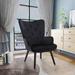 Armchair - House of Hampton® Ahamad 25.5" Wide Tufted Armchair Velvet/Metal in Black | 37.7 H x 25.5 W x 18.5 D in | Wayfair