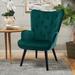 Armchair - House of Hampton® Ahamad 25.5" Wide Tufted Armchair Velvet/Metal in Green | 37.7 H x 25.5 W x 18.5 D in | Wayfair
