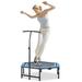 Soozier 4' Foldable Hexagon Indoor Fitness Trampoline w/ Handlebar, Steel in Blue | Wayfair A71-008BU