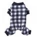 S-XL Pet Soft Comfortable Lovely Plaid Jumpsuit Pajamas for Small Medium Dogs Cats Autumn & Winter Costume