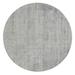 Shahbanu Rugs Modern Design Gray Tone on Tone Hand Loomed Fine Jacquard Wool and Plant Based Silk Oriental Round Rug (10'x10')