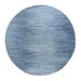 Shahbanu Rugs Blue Oceanic Zero Pile Pure Wool Ombre Design Round Hand Knotted Oriental Rug (9'0" x 9'0") - 9'0" x 9'0"