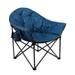 Oversized Camping Chairs Padded Moon Round Chair Saucer Recliner with Folding Cup Holder and Carry Bag