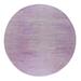 Shahbanu Rugs Pink Zero Pile Wool Only Ombre Design Hand Knotted Round Oriental Rug (9'0" x 9'0") - 9'0" x 9'0"