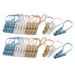 Clothes Socks Pants Airing Hang Rope Clips Clamps Clothespins 30pcs - Blue,Brown,White