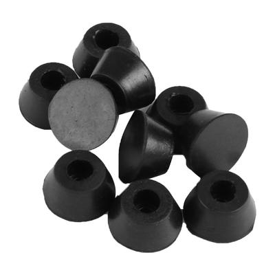 10 Pcs 25mm x 12mm Conical Recessed Rubber Feet Bumpers Covers - Black