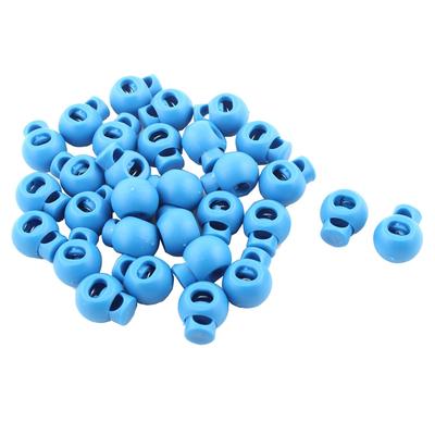 Single Hole Design Toggle Stopper Cord Adjustive Lock Blue 30 PCS