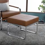 Studio Designs Home Allure Rectangular Metal Blended Leather Modern Ottoman